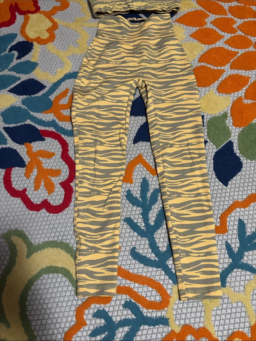 Bombshell Sportswear workout Set small, medium Yellow green zebra stripes